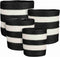Mica Decorations Mand Rachel - 25x25x25 cm - Papier - Zwart - Set van 4
