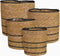 Mica Decorations Mand Rachel - 25x25x25 cm - Zeegras - Zwart- Set van 4