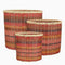 Mica Decorations Mand Stripes - 44x44x40 cm - Rotan - Rood - Set van 3