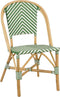Mica Decorations Mandox Bistrostoel - L51 x B57 x H90 cm - Rotan - Donkergroen, Wit