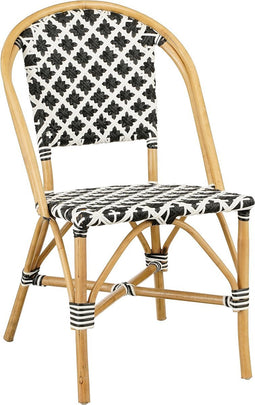 Mica Decorations Mandox Bistrostoel - L51 x B57 x H90 cm - Rotan - Zwart, Wit