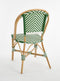 Mica Decorations Mandox Bistrostoel - L51 x B57 x H90 cm - Rotan - Donkergroen, Wit