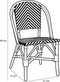 Mica Decorations Mandox Bistrostoel - L51 x B57 x H90 cm - Rotan - Zwart, Wit