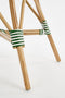 Mica Decorations Mandox Bistrostoel - L51 x B57 x H90 cm - Rotan - Donkergroen, Wit