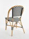 Mica Decorations Mandox Bistrostoel - L51 x B57 x H90 cm - Rotan - Zwart, Wit