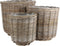 Mica Decorations Marcia Plantenmand Buiten - Set van 3 - H40 x Ø43 cm - Rotan - Grijs