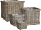 Mica Decorations Marcia Plantenmand Buiten - Set van 4 - L33 x B33 x H30 cm - Rotan - Grijs