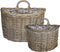 Mica Decorations Marcia Plantenmand Muurhanger voor Buiten - Set van 2 - L38 x B26 x H26 cm - Rotan - Grijs