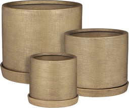 Mica Decorations Milan Bloempotten - H26 x Ø31 cm - Keramiek - Goud