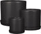 Mica Decorations Milan Bloempotten - H26xØ31 cm - Zwart - Set van 3