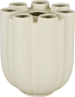 Mica Decorations Minda Tulpenvaas - H34 x Ø28 cm - Keramiek - Taupe