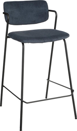 Mica Decorations Nanet Barkruk - H91 cm - Velvet - Donkerblauw