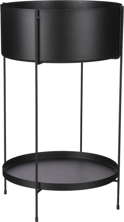 Mica Decorations Nicole Bloempot op Standaard - H60xØ37 cm - Zwart