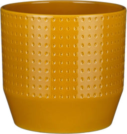 Mica Decorations Nola Bloempot - 19x19x18 cm - Keramiek - Geel