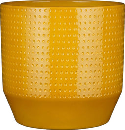 Mica Decorations Nola Bloempot - 27x27x25 cm - Keramiek - Geel