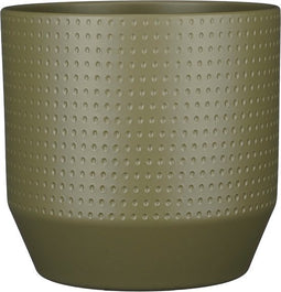Mica Decorations Nola Bloempot - 27x27x25 cm - Keramiek - Groen