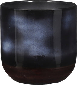 Mica Decorations Nora Bloempot - 25x25x24 cm - Terracotta - Blauw