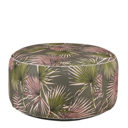 Mica Decorations Nuno Inflatable Pouf with Palm Leaves - H37 x Ø80 cm - Green