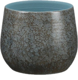 Mica Decorations Oliver Bloempot - H17 x Ø19 cm - Terracotta - Blauw