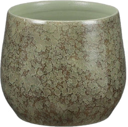 Mica Decorations Oliver Bloempot - H17 x Ø19 cm - Terracotta - Groen