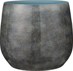 Mica Decorations Oliver Bloempot - H31 x Ø33 cm - Terracotta - Blauw