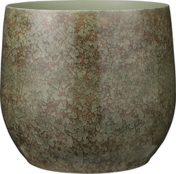 Mica Decorations Oliver Bloempot - H31 x Ø33 cm - Terracotta - Groen