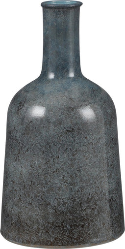 Mica Decorations Oliver Fles Vaas - H35 x Ø22 cm - Terracotta - Blauw