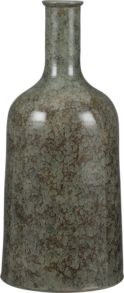 Mica Decorations Oliver Fles Vaas - H50 x Ø26 cm - Terracotta - Groen