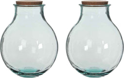 Mica Decorations Olly Vaas - H38 x Ø29 cm - Glas - Set van 2