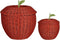 Mica Decorations Opbergmand met Deksel - Set van 2 - H48 x Ø30 cm - Rotan - Rood