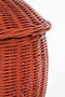 Mica Decorations Opbergmand met Deksel - Set van 2 - H48 x Ø30 cm - Rotan - Rood