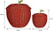Mica Decorations Opbergmand met Deksel - Set van 2 - H48 x Ø30 cm - Rotan - Rood
