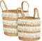 Mica Decorations Opbergmand - Set van 2 - H30 x Ø32 cm - Waterhyacint - Bruin