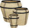 Mica Decorations Opbergmand - Set van 3 - H38 x Ø30 cm - Zeegras - Lichtbruin