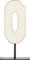 Mica Decorations Ornament op Voet - L20 x B10 x H40 cm - Metaal - Crème