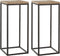 Mica Decorations Oskar Plantentafel - L35 x B35 x H81 cm - Hout, Metaal - Zwart