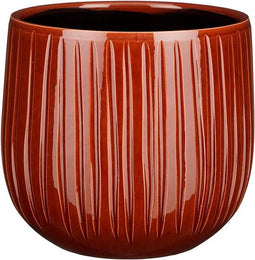 Mica Decorations Pablo Bloempot - 21x21x19 cm - Keramiek - Donkerrood