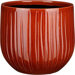 Mica Decorations Pablo Bloempot - 25x25x20 cm - Keramiek - Donkerrood