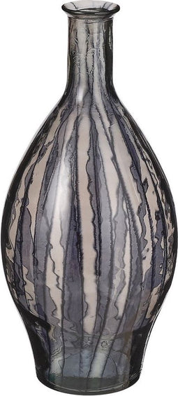MICA DECORATIONS PALERMO VAAS - H60 X Ø28 CM - GERECYCLED GLAS - ZWART