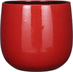 Mica Decorations Palm leaf Bloempot - 29x29x25 cm - Keramiek - Rood