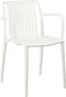 Mica Decorations Paloma Tuinstoel - L53 x B53 x H77,5 cm - Polypropyleen - Wit