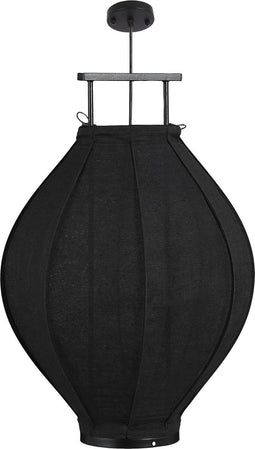 Mica Decorations Pego Hanglamp - H73 x Ø54 cm - Linnen - Zwart