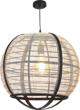 Mica Decorations Pella Hanglamp - H44 x Ø45 cm - Linnen - Off White