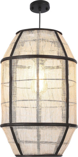 Mica Decorations Pella Hanglamp - H46 x Ø29 cm - Linnen - Off White