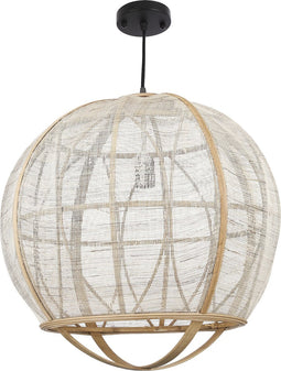 Mica Decorations Pella Hanglamp - H50 x Ø51 cm - Linnen - Beige