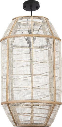 Mica Decorations Pella Hanglamp - H58 x Ø33 cm - Linnen - Beige