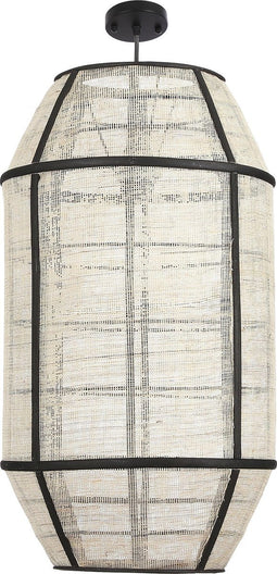 Mica Decorations Pella Hanglamp - H58 x Ø33 cm - Linnen - Off White