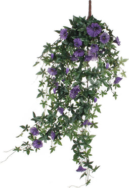 Mica Decorations Petunia Kunst Hangplant - L15 x B20 x H80 cm - Donkerpaars