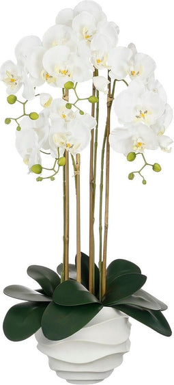 MICA DECORATIONS PHALAENOPSIS IN POT WIT - L40XB34XH82CM-Orchide wit