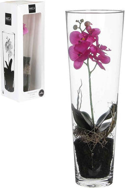 Mica Decorations Phalaenopsis Kunstplant - H50 x Ø17 cm - Paars